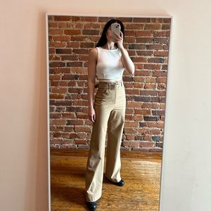 High Waisted Brown Zara Trousers with Belt